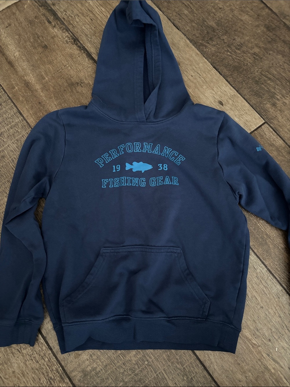 Kids Performance Fishing Gear Navy Hoodie